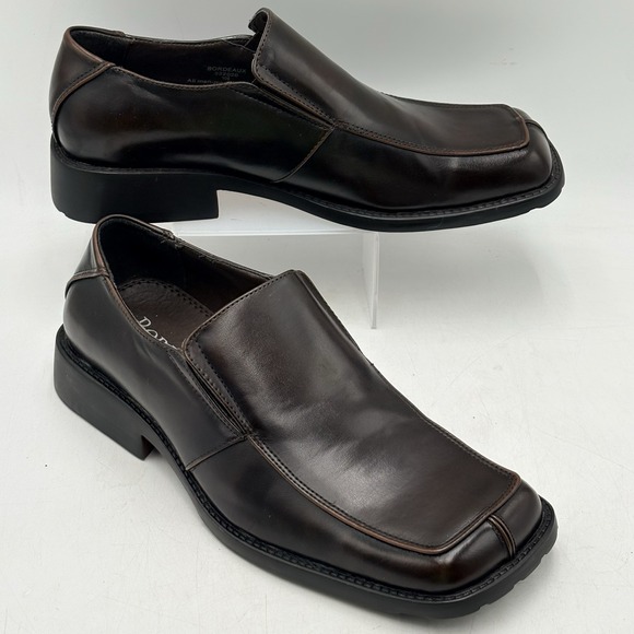 Borelli Other - Borelli Bordeaux Mens 10.5 Brown Slip On Dress Shoes Square Toe Loafers